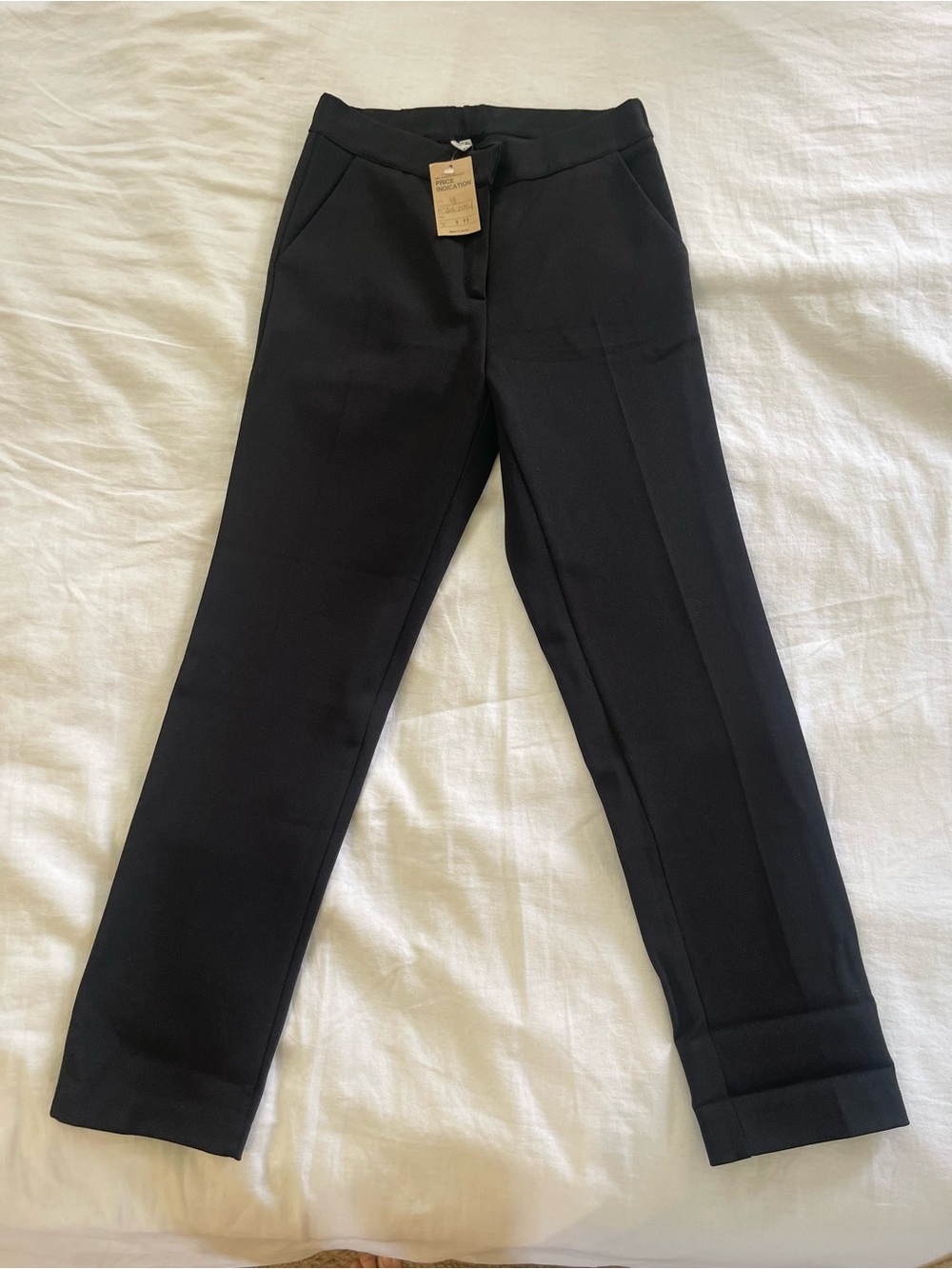 Black tailored slack suit pants